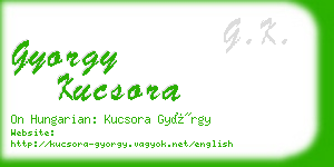 gyorgy kucsora business card